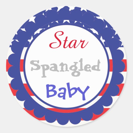 Star Spangled Baby shower Sticker (Voorkant)