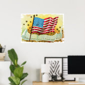 Star Spangled Banner American Flag Canvas Print (Thuiskantoor)