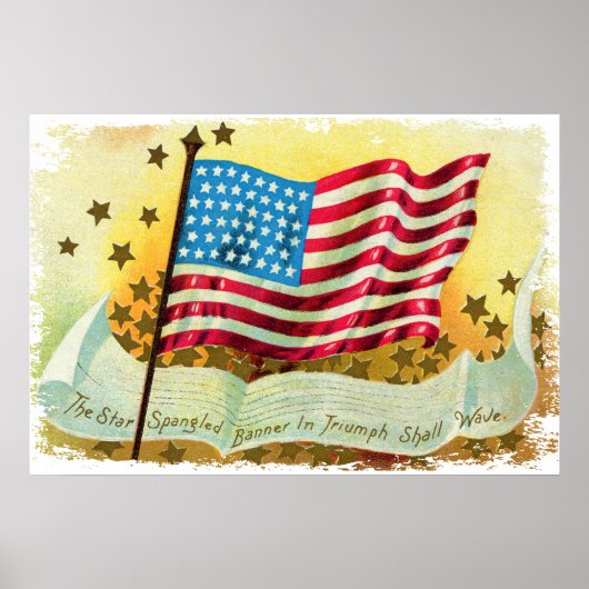 Star Spangled Banner American Flag Canvas Print (Voorkant)