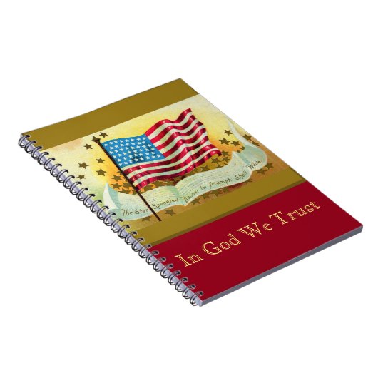 Star Spangled Banner American Flag Custom Notitieb Notitieboek (Rechterzijde)