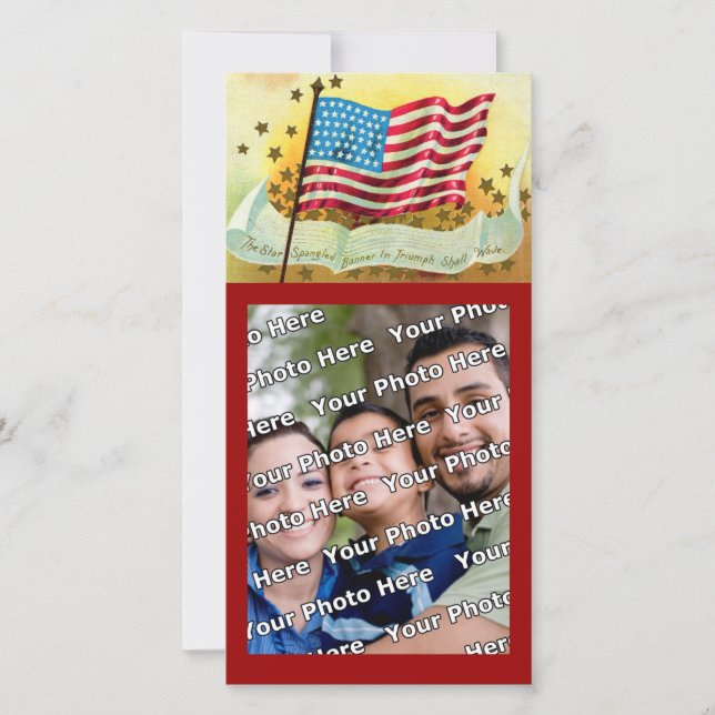 Star Spangled Banner American Flag Photo Card (Voorkant)