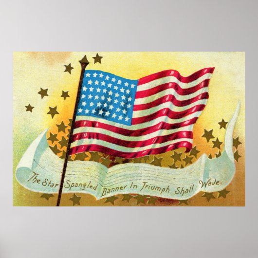 Star Spangled Banner American Flag Poster (Voorkant)