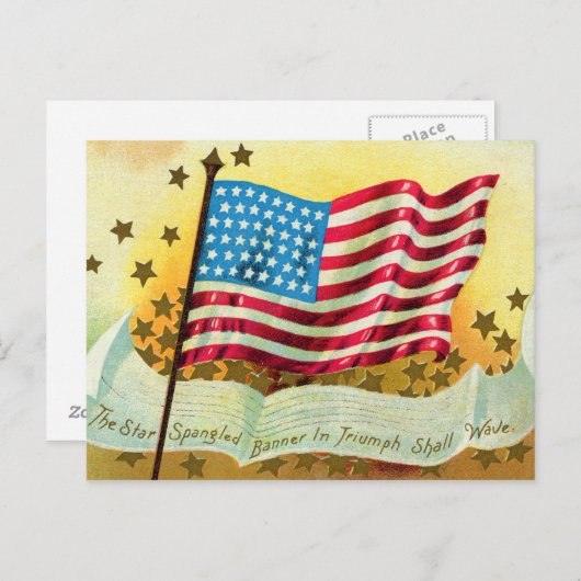 Star Spangled Banner Amerikaanse vlag Briefkaart (Voorkant / Achterkant)