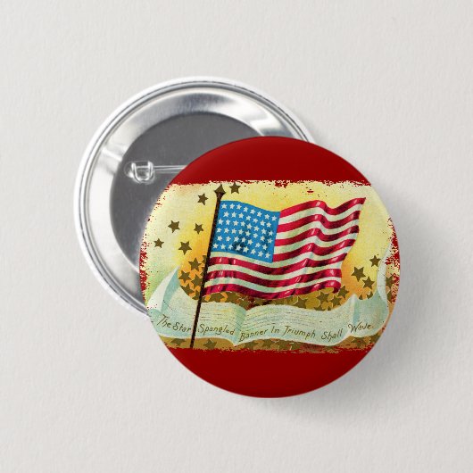 Star Spangled Banner Amerikaanse vlag Button (Voorkant /achterkant)