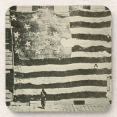 Star Spangled Banner: Amerikaanse vlag te zien Bier Onderzetter (Voorkant)