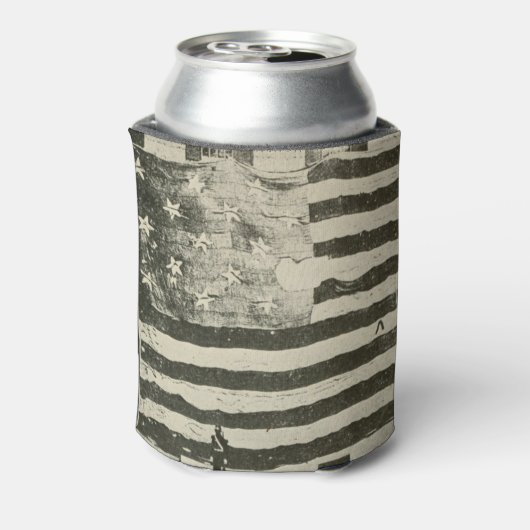 Star Spangled Banner: Amerikaanse vlag te zien Blikjeskoeler (Blikje Achterkant)