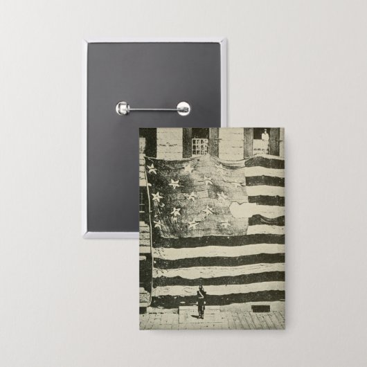 Star Spangled Banner: Amerikaanse vlag te zien Button (Voorkant / Achterkant)