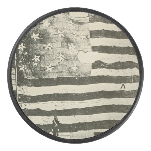 Star Spangled Banner: Amerikaanse vlag te zien Hockey Puck (Voorkant)
