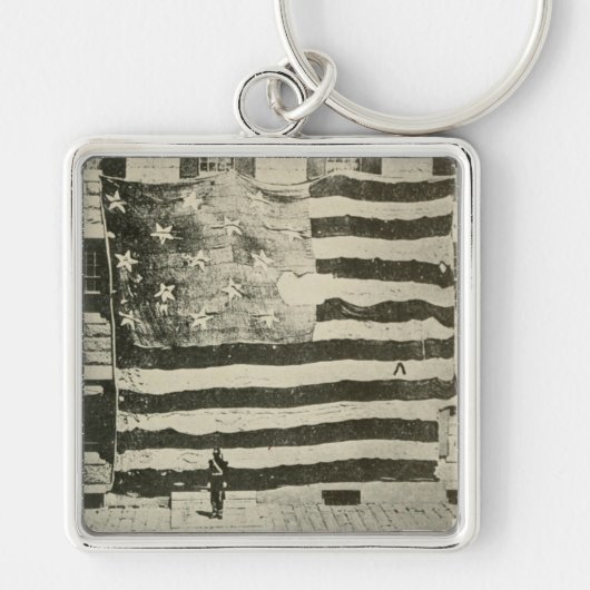 Star Spangled Banner: Amerikaanse vlag te zien Sleutelhanger (Voorkant)