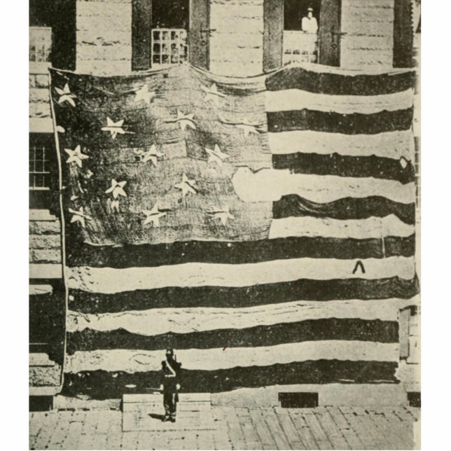 Star Spangled Banner: Amerikaanse vlag te zien Staand Fotobeeldje (Voorkant)