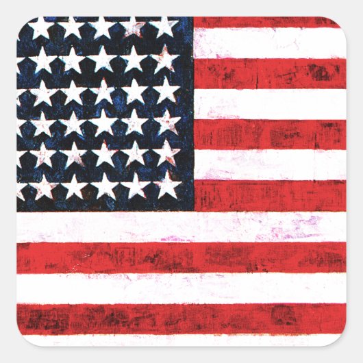 Star Spangled Banner - Amerikaanse vlag Vierkante Sticker (Voorkant)