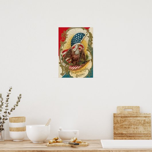 Star Spangled Banner Bald Eagle Art afdrukken Poster (Keuken)