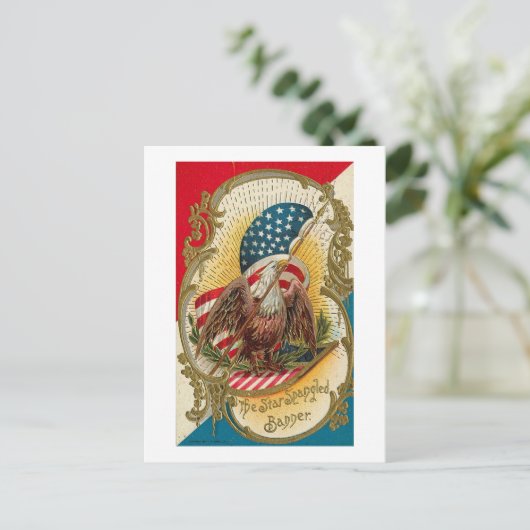 Star Spangled Banner Eagle Briefkaart (Staand voorkant)