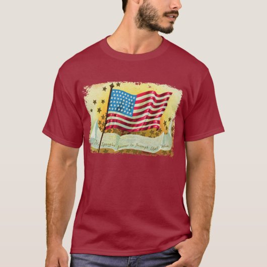 Star Spangled Banner Flag Mannen Shirt (Voorkant)
