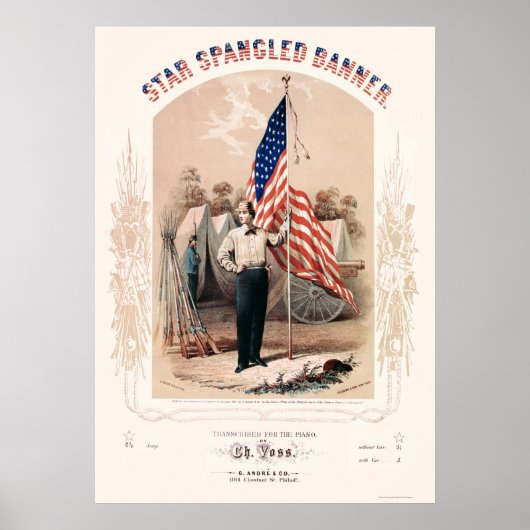 Star Spangled Banner Lithograaf van P.S. Duval 186 Poster (Voorkant)