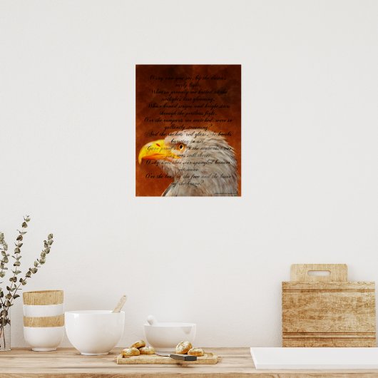 Star Spangled Banner Lyrics Eagle Poster (Keuken)