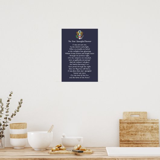 Star Spangled Banner Lyrics Poster (Keuken)