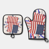 "Star-Spangled Banner" Ovenwant & Pannenlap Set (Voorkant)