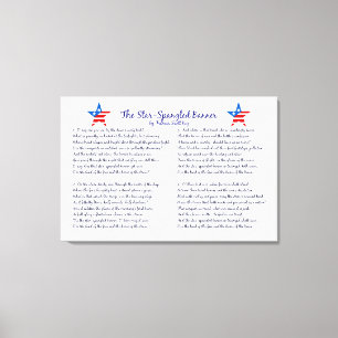 Star Spangled Banner Vier Verses en sterren Canvas Afdruk