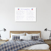 Star Spangled Banner Vier Verzen en Sterren Canvas Afdruk (Insitu (Slaapkamer))