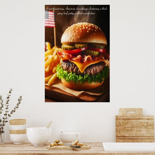Star-Spangled Burger Sensation 24x36 Poster (Keuken)