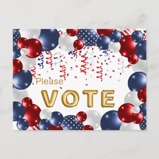 Star Spangled Celebration Vote Reminder Briefkaart (Voorkant)