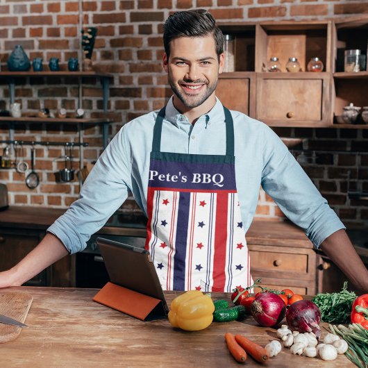 Star-Spangled Chef: Aangepast rood, wit & blauw Sc Schort