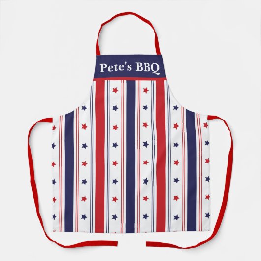 Star-Spangled Chef: Aangepast rood, wit & blauw Sc Schort (Voorkant)