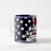 Star-Spangled Christmas: Vier het seizoen Tweekleurige Koffiemok (Voorkant links)