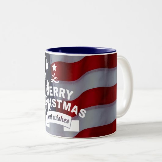 Star-Spangled Christmas: Vier het seizoen Tweekleurige Koffiemok (Voorkant rechts)