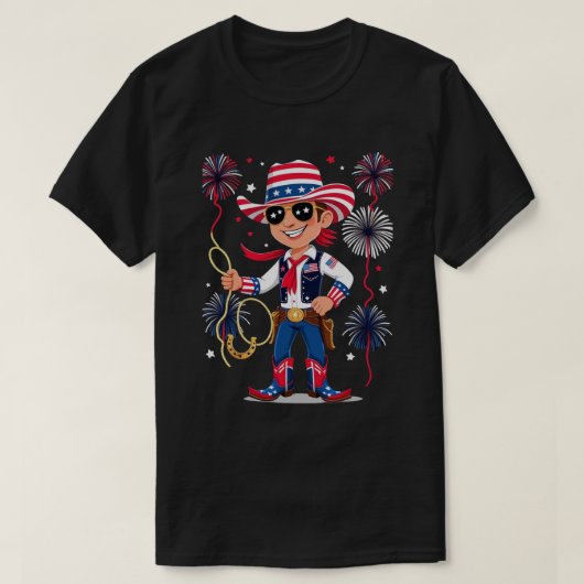 Star-Spangled Cowboy – 4th of July Celebration Des T-shirt (Design voorkant)
