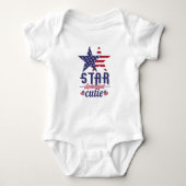 Star Spangled Cutie Red White Blue Stars 4 juli Romper (Voorkant)