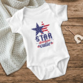 Star Spangled Cutie Red White Blue Stars 4 juli Romper
