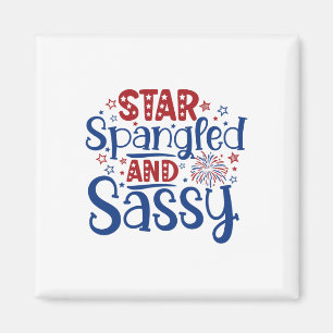 Star Spangled en Sy Independence Day Grappig 4e va Magneet