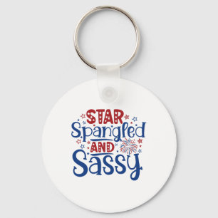 Star Spangled en Sy Independence Day Grappig 4e va Sleutelhanger