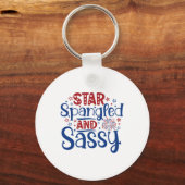 Star Spangled en Sy Independence Day Grappig 4e va Sleutelhanger (Voorkant)