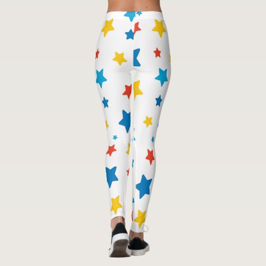 Star-Spangled Fun: Primary Star Print Leggings (Achterkant)
