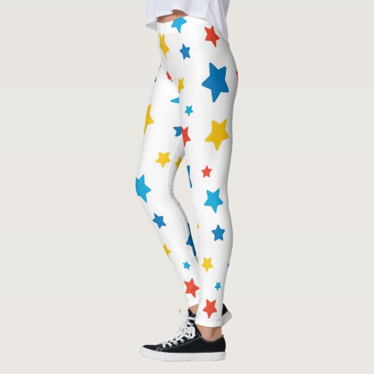 Star-Spangled Fun: Primary Star Print Leggings (Links)
