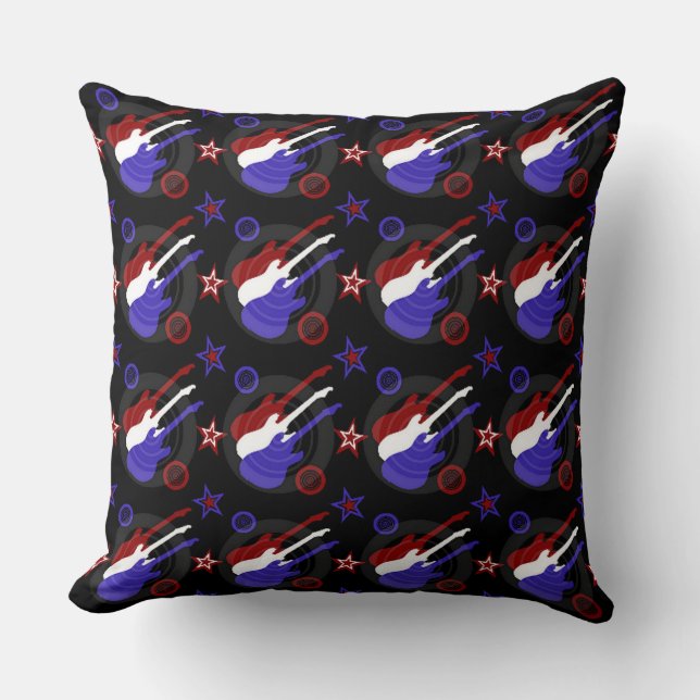 Star Spangled gitaarpatroon Kussen (Voorkant)