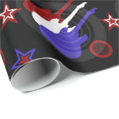 Star Spangled gitaarpatroonpapier Cadeaupapier (Rol Hoek)