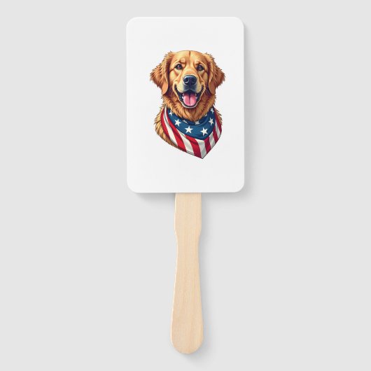 Star Spangled Golden Retriever Vintage Tee 4 Handwaaier (Voorkant)
