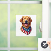 Star Spangled Golden Retriever Vintage Tee 4 Raamsticker (Huis)