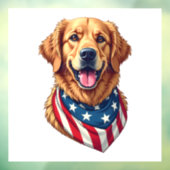 Star Spangled Golden Retriever Vintage Tee 4 Raamsticker (Vel 3)
