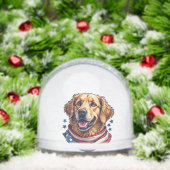 Star Spangled Golden Retriever Vintage Tee Sneeuwbol (Kerstmis)