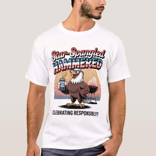Star-Spangled Hammered Eagle BBQ T-shirt (Voorkant)