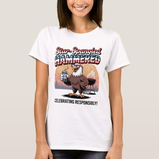 Star-Spangled Hammered Eagle BBQ T-shirt (Voorkant)