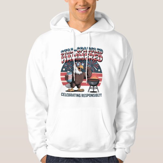 Star-Spangled Hammered Eagle Party Hoodie (Voorkant)
