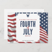 Star-Spangled Independence Day 4 juli Uitnodiging Briefkaart (Voorkant / Achterkant)