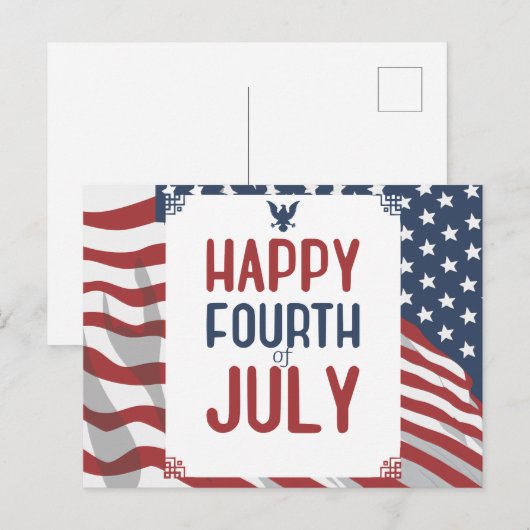 Star-spangled patriottische groeten feestdagenkaart (Voorkant / Achterkant)