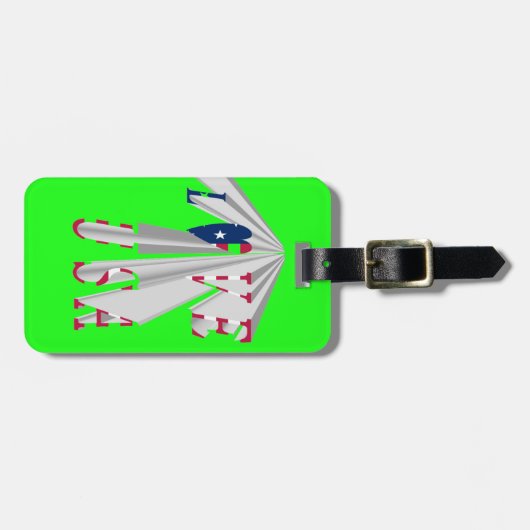 Star-Spangled Statement: Graphic I Love USA Design Bagagelabel (Voorkant horizontaal)